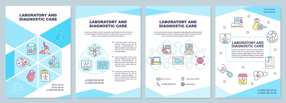 Laboratory and diagnostic care blue brochure template