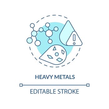 Heavy metals turquoise concept icon