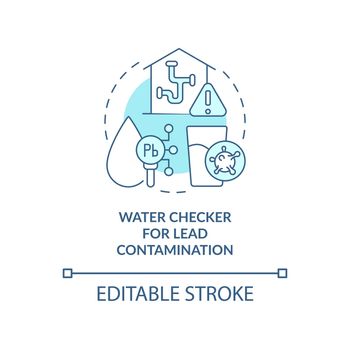 Water checker for lead contamination turquoise concept icon