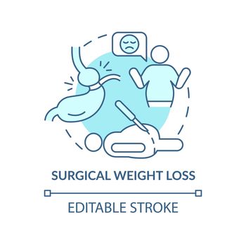 Surgical weight loss turquoise concept icon