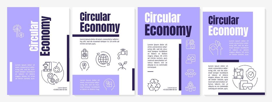 Sustainable circular economy purple brochure template