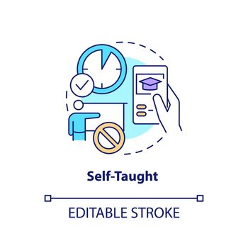 Self taught education concept icon