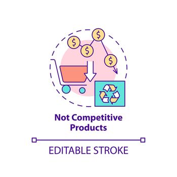 Not competitive products concept icon