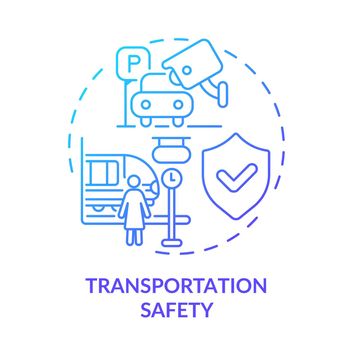 Transportation safety blue gradient concept icon