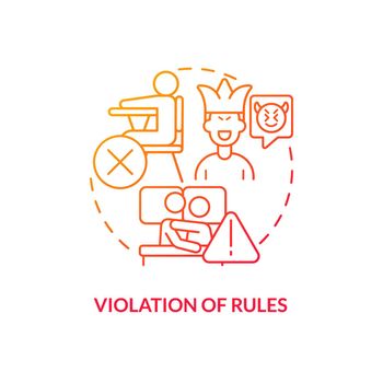 Violation of rules red gradient concept icon