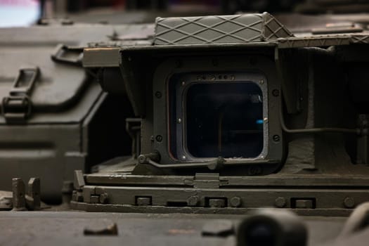 Surveillance devices of a modern tank. Surveillance bodies of armored vehicles. digital sights and analog periscope