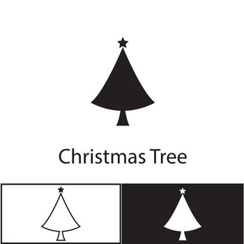 Vector black christmas tree