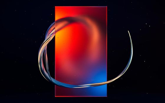 Twist curve lines with glowing neon, 3d rendering.