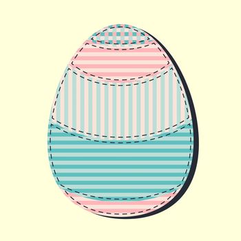Cute Easter eggs as vintage fabric patch applique in shabby chic style.