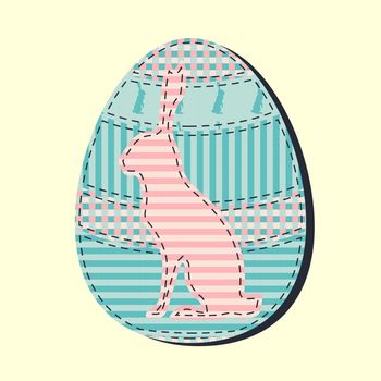 Cute Easter eggs as vintage fabric patch applique in shabby chic style.