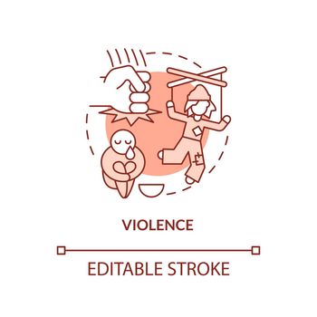 Violence terracotta concept icon