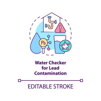 Water checker for lead contamination concept icon