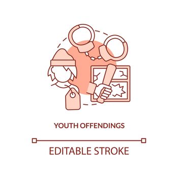 Youth offendings terracotta concept icon