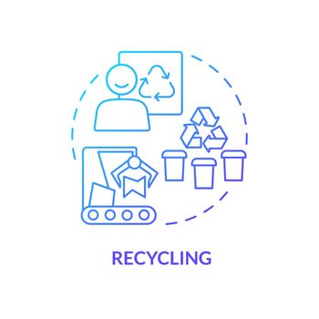 Recycling blue gradient concept icon