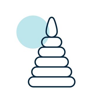Pyramid toy vector icon. Graph symbol for children and newborn babies web site and apps design, logo, app, UI