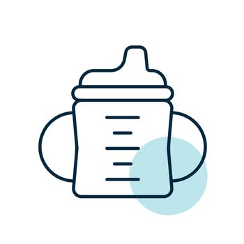 Toddler sippy cup vector icon