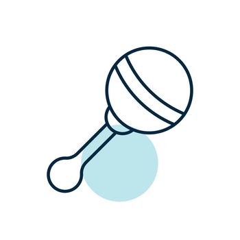 Baby rattle toy vector icon. Graph symbol for children and newborn babies web site and apps design, logo, app, UI