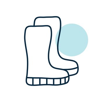 Rubber boots isolated vector icon