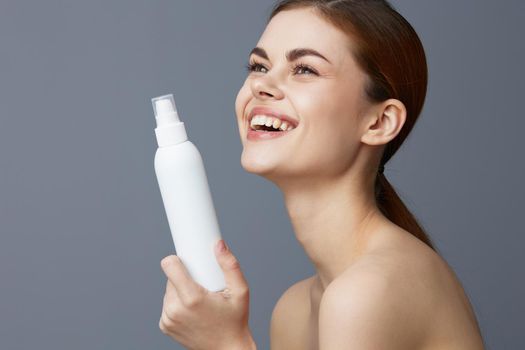 portrait woman body lotion rejuvenation cosmetics close-up Lifestyle