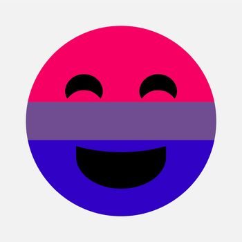 Bisexual emoji vector icon on white background.