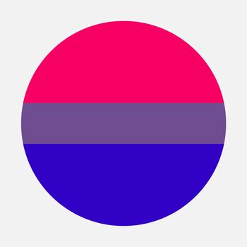Bisexual flag circle icon on white background