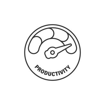 Productivity icon in flat style. Process strategy vector illustration on isolated background. Seo analytics sign business concept.