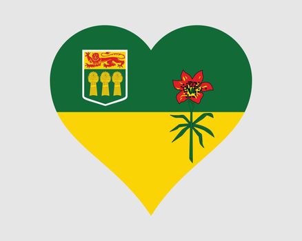 Saskatchewan Canada Heart Flag