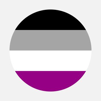 Asexual flag circle icon on white background