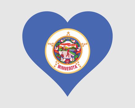 Minnesota USA Heart Flag