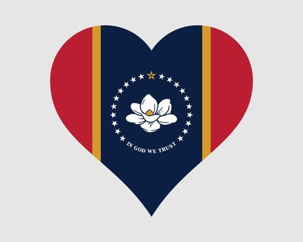 Mississippi USA Heart Flag