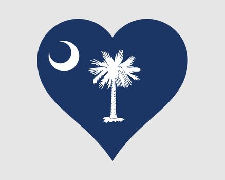 South Carolina USA Heart Flag