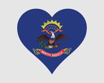 North Dakota USA Heart Flag