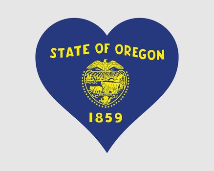 Oregon USA Heart Flag