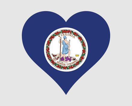 Virginia USA Heart Flag