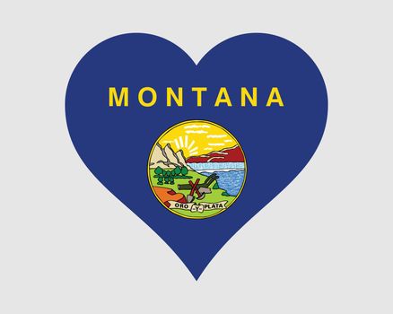 Montana USA Heart Flag