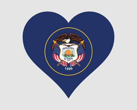 Utah USA Heart Flag