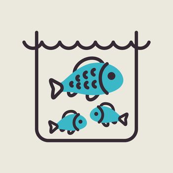 Fish in a pond or aquarium vector icon
