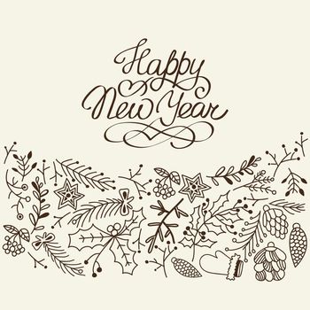 Happy New Year Congratulation Sketch