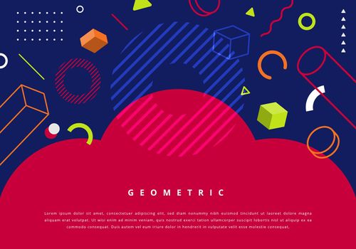 Abstract background flat design geometric elements pattern retro style