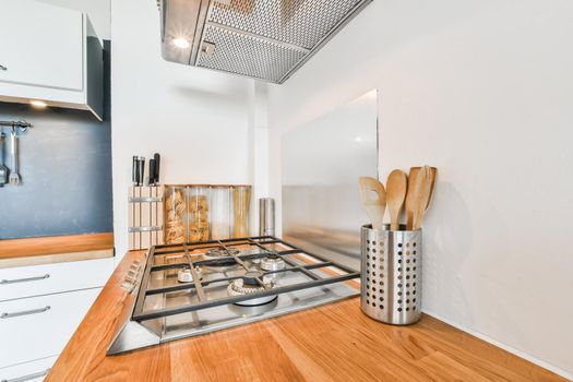 interior design of modern white kitchen