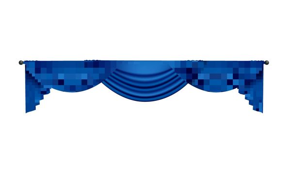 Blue Folded Curtains Composition
