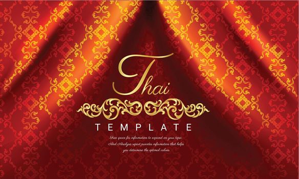 The luxury of red fabric texture, The Arts of Thailand background.
