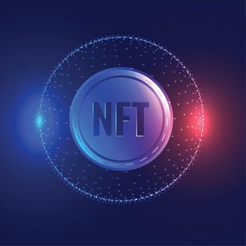 non-fungible token NFT coin concept technology background