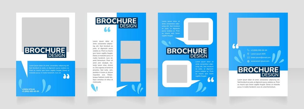 Science and education blank brochure design. Template set with copy space for text. Premade corporate reports collection. Editable 4 paper pages. Nunito ExtraBold, SemiBold, Regular fonts used