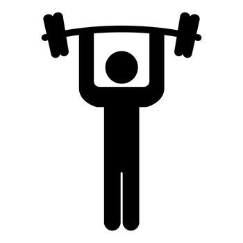 Weightlifting icon. Gym sign on white background