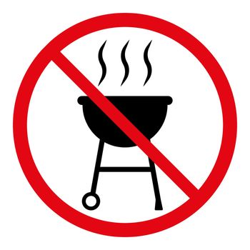 No grill vector sign. BBQ not allowed