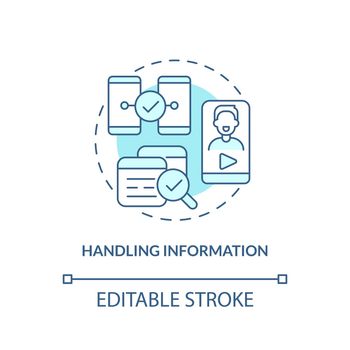 Handling information turquoise concept icon