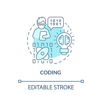 Coding turquoise concept icon