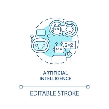 Artificial intelligence turquoise concept icon