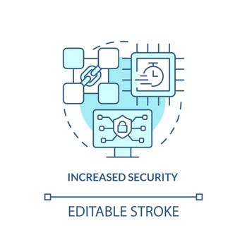 Increased security turquoise concept icon
